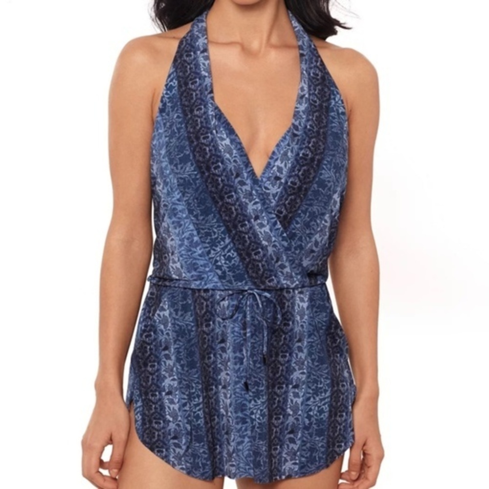 Magicsuit | Ellie Via Roma Halter V-Neck Swim Dress